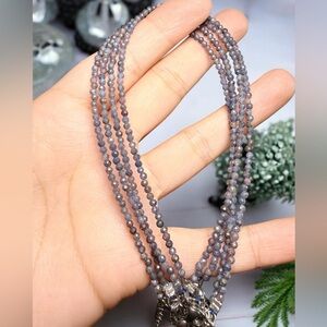 Faceted Sapphire Anklet | Adjustable 9–11” Stainless Steel | Price Is For One